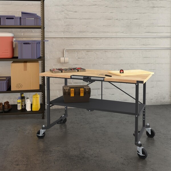 COSCO SmartFold Butcher Block Portable Workbench Folding Utility