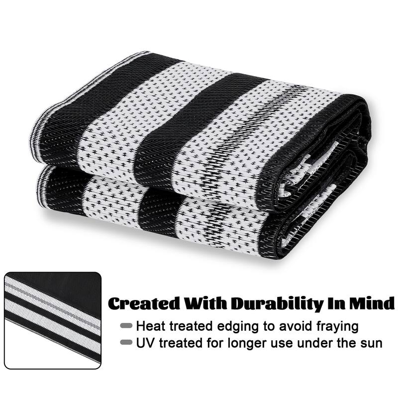 Outdoor Plastic Straw Rug Waterproof Outdoor Rug Reversible Plastic Camping Rugs for Patio Porch Deck Backyard