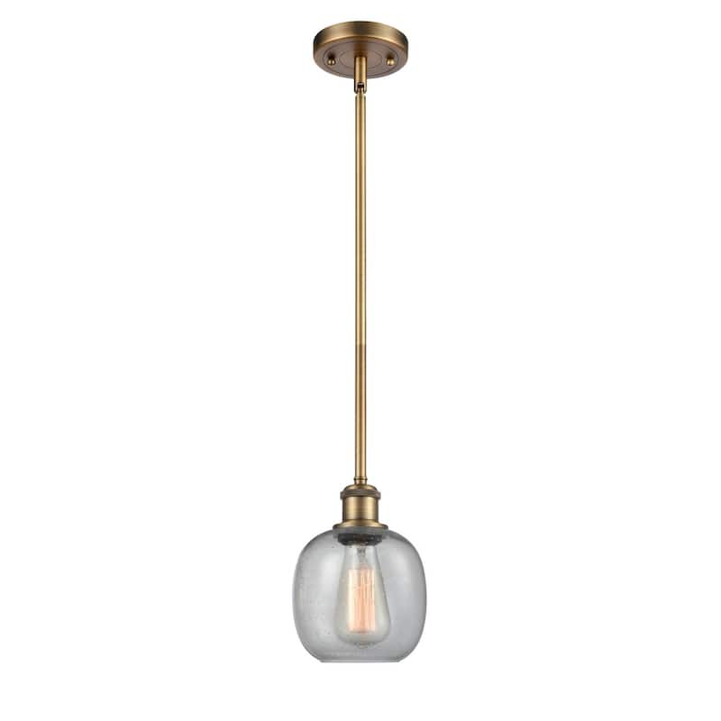 Innovations Lighting Belfast 6" Wide Mini Pendant - Brushed Brass / Seedy
