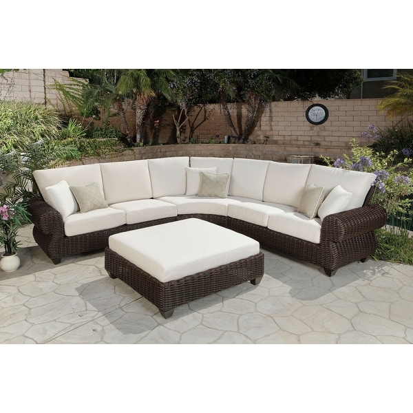 Mill Valley Cushioned Sectional & Ottoman Set with Accent Pillows. Opens flyout.