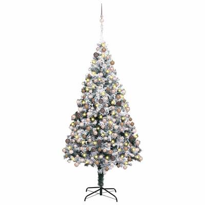 vidaXL Christmas Tree with 300 LEDs Green 6 x 4 ft Plastic and metal - 70.9