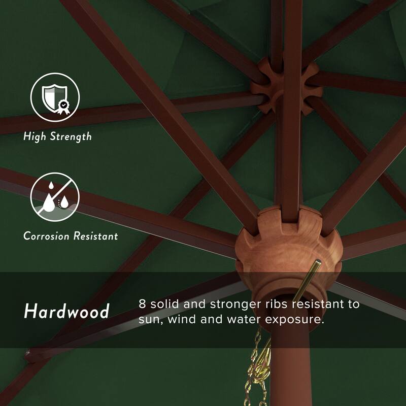 California Umbrella 7.5' Round Marenti Wood Frame Patio Umbrella with Pacifica Fabric, Base Not Included