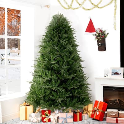 Camden Artificial Christmas Tree with Lights, Prelit Christmas Tree, Feet Hinged Pine Christmas Trees with Tips and Lights