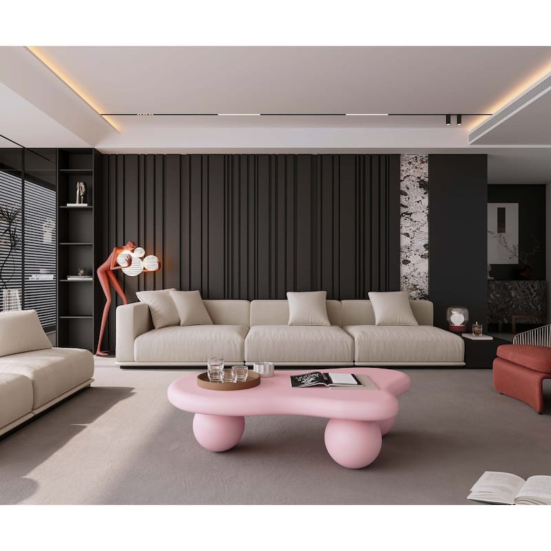 Cloud Shaped Coffee Table with 3 Ball Legs