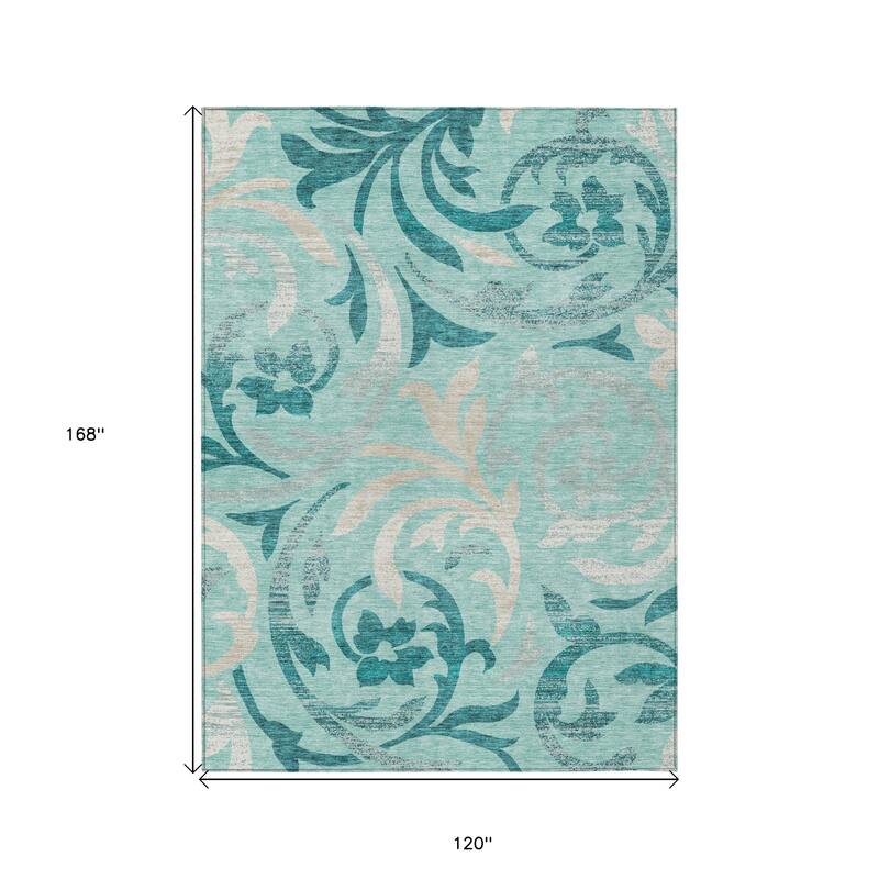 HomeRoots Floral Transitional Rectangle Outdoor Rug