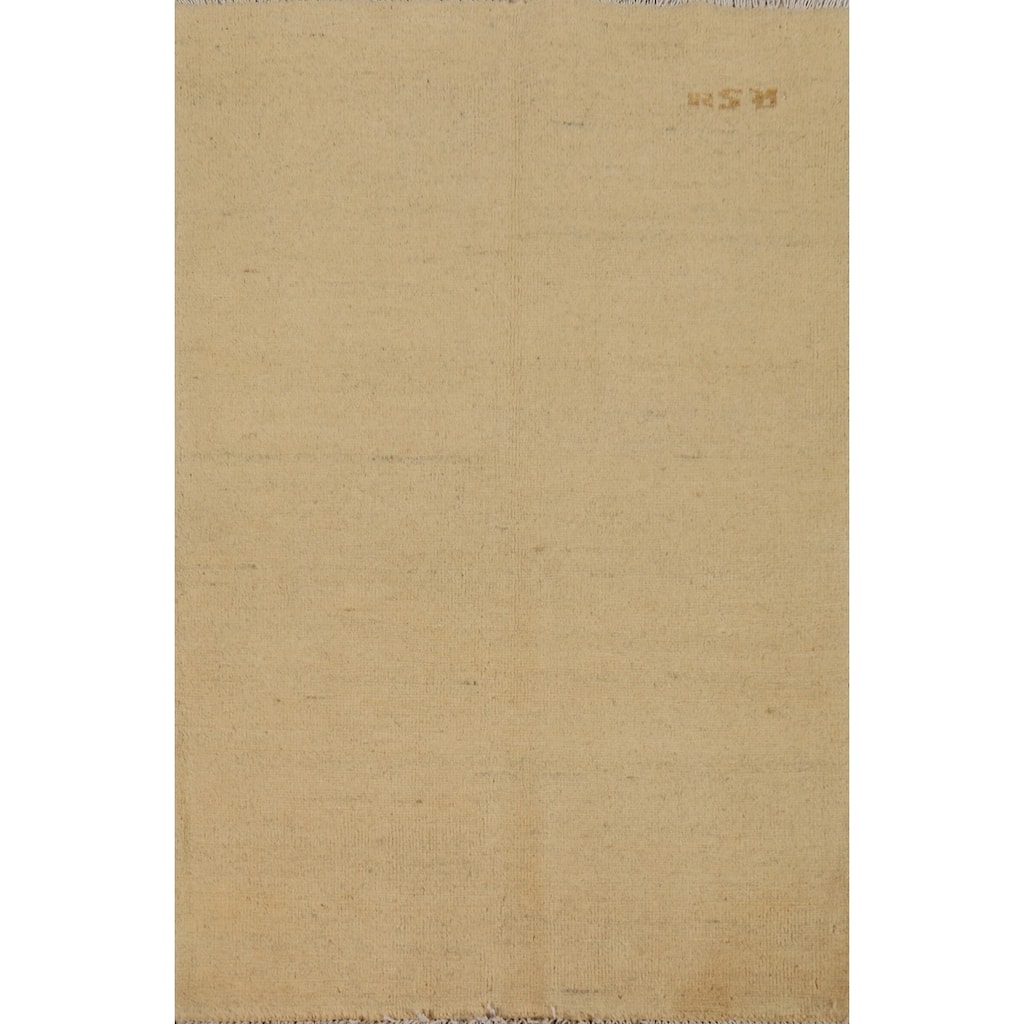 Modern Gabbeh Oriental Rug Hand-Knotted Wool Carpet - 2'8"x 4'0"