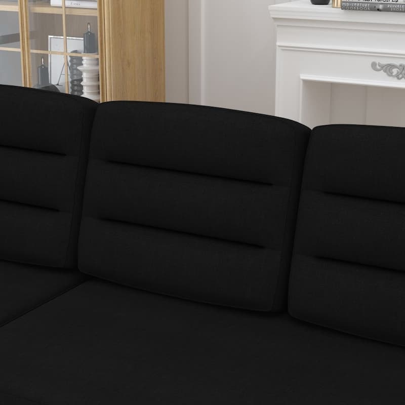 Convertible Sofa Bed Polyester Pullout Bed with Storage Recliner and Cup Holder