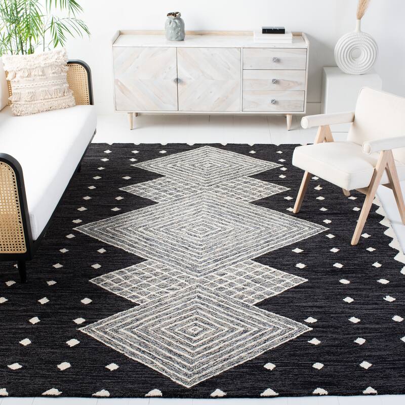 SAFAVIEH Handmade Micro-Loop Crystele Modern Wool Rug