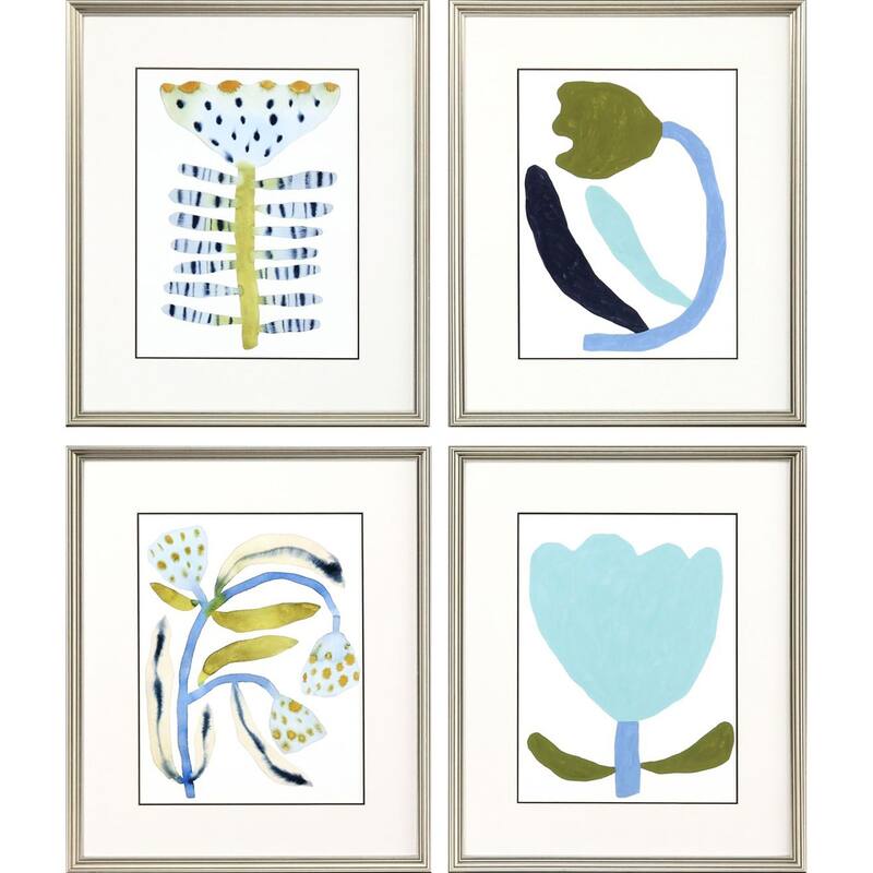 Naive Garden S/4 Framed Art Giclee Under Glass - 23 X 19 X 1