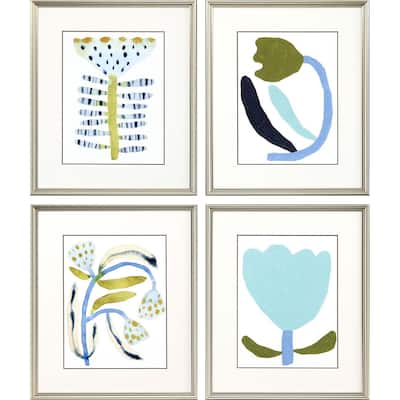 Naive Garden S/4 Framed Art Giclee Under Glass