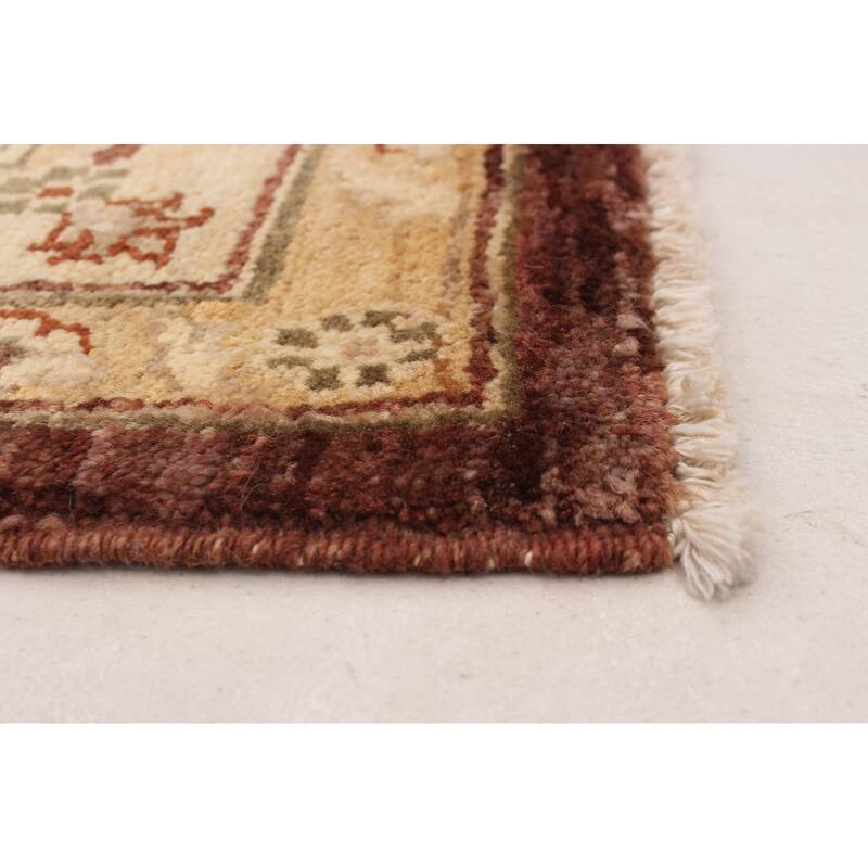 ECARPETGALLERY Hand-knotted Peshawar Oushak Dark Brown Wool Rug - 6'0 x 8'10