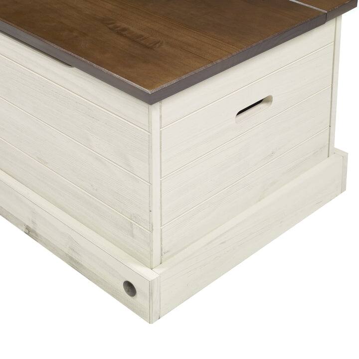 Wood Storage Trunk Ottoman Corona Gray | Furniture Dash