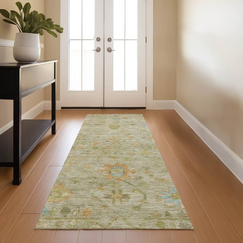 Premium Washable Super Soft Farmhouse Traditional Mayfield Rug - Khaki - 2'3" x 7'6"