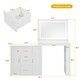 preview thumbnail 6 of 7, 59" White Makeup Vanity Desk with Mirror Lights Drawers Cabinets Shelves