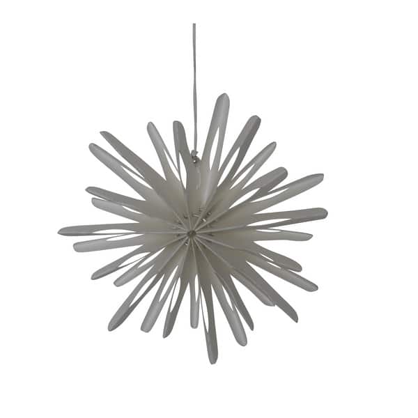 slide 1 of 1, Handmade Snowflake Christmas Ornament - 4.75" - Off White