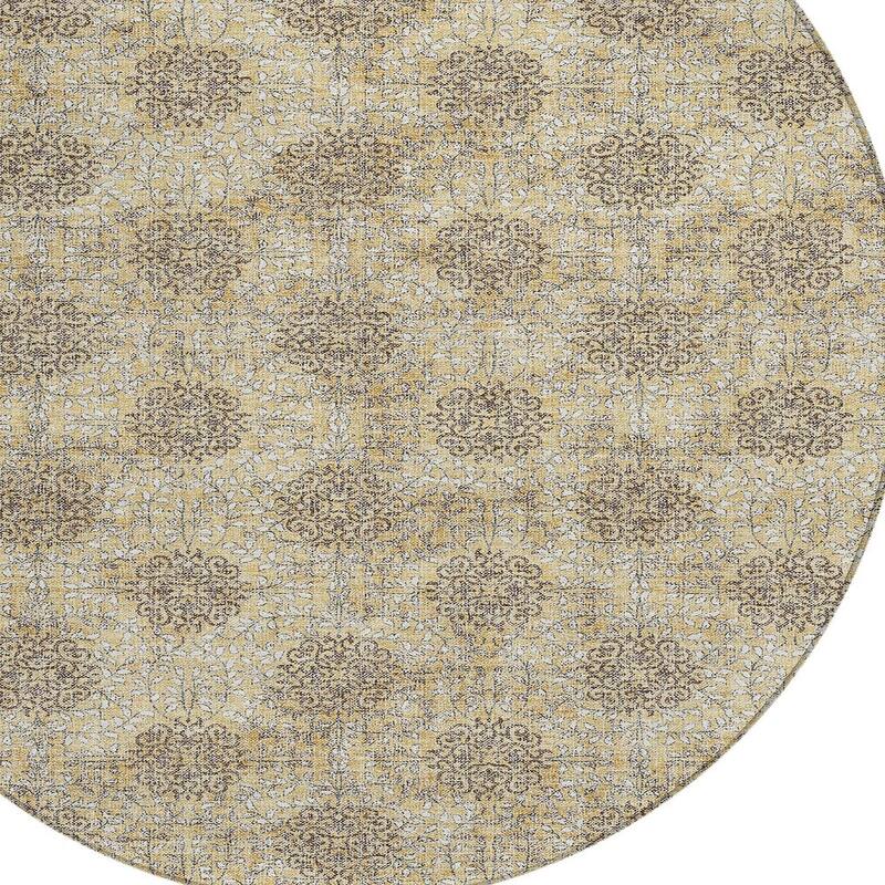 HomeRoots Damask Transitional Rectangle Outdoor Rug