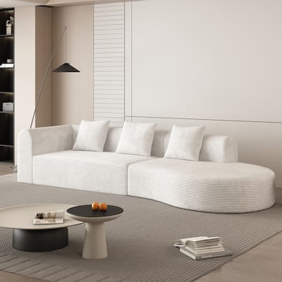 123x37 Inch Extra-Large Modular Cloud Sofa for 4, No Assembly Needed