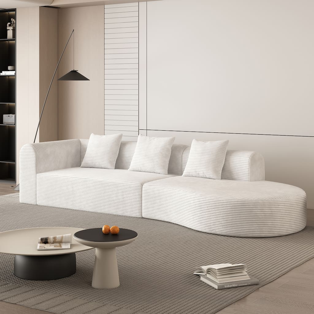 123x37 Inch Extra-Large Modular Cloud Sofa for 4, No Assembly Needed