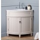preview thumbnail 7 of 15, 24-Inch Benton Collection Corner Bathroom Vanity with Single Shelf Cabinet, White Quartz Countertop, and Ceramic Sink