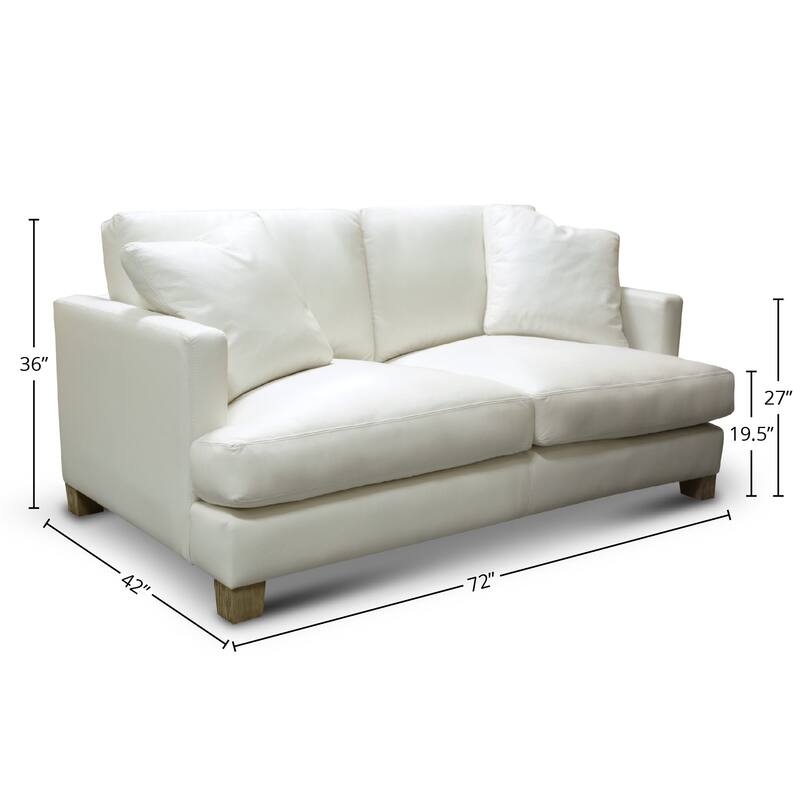 Galaxy Top Grain Leather Modern Loveseat Sofa