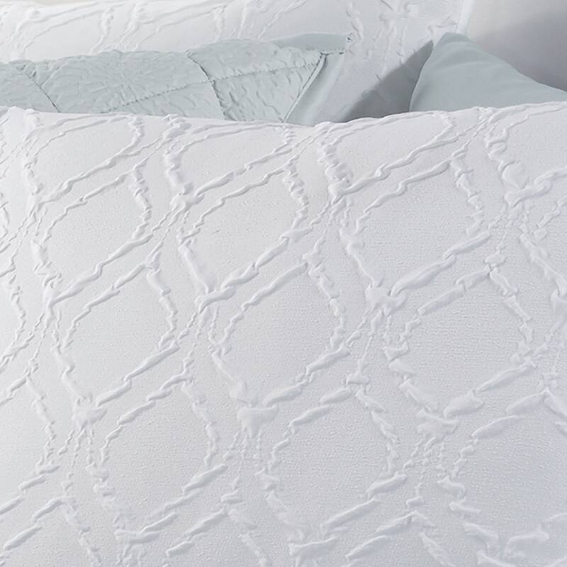Microsculpt Solid Ogee 3-piece Comforter Set