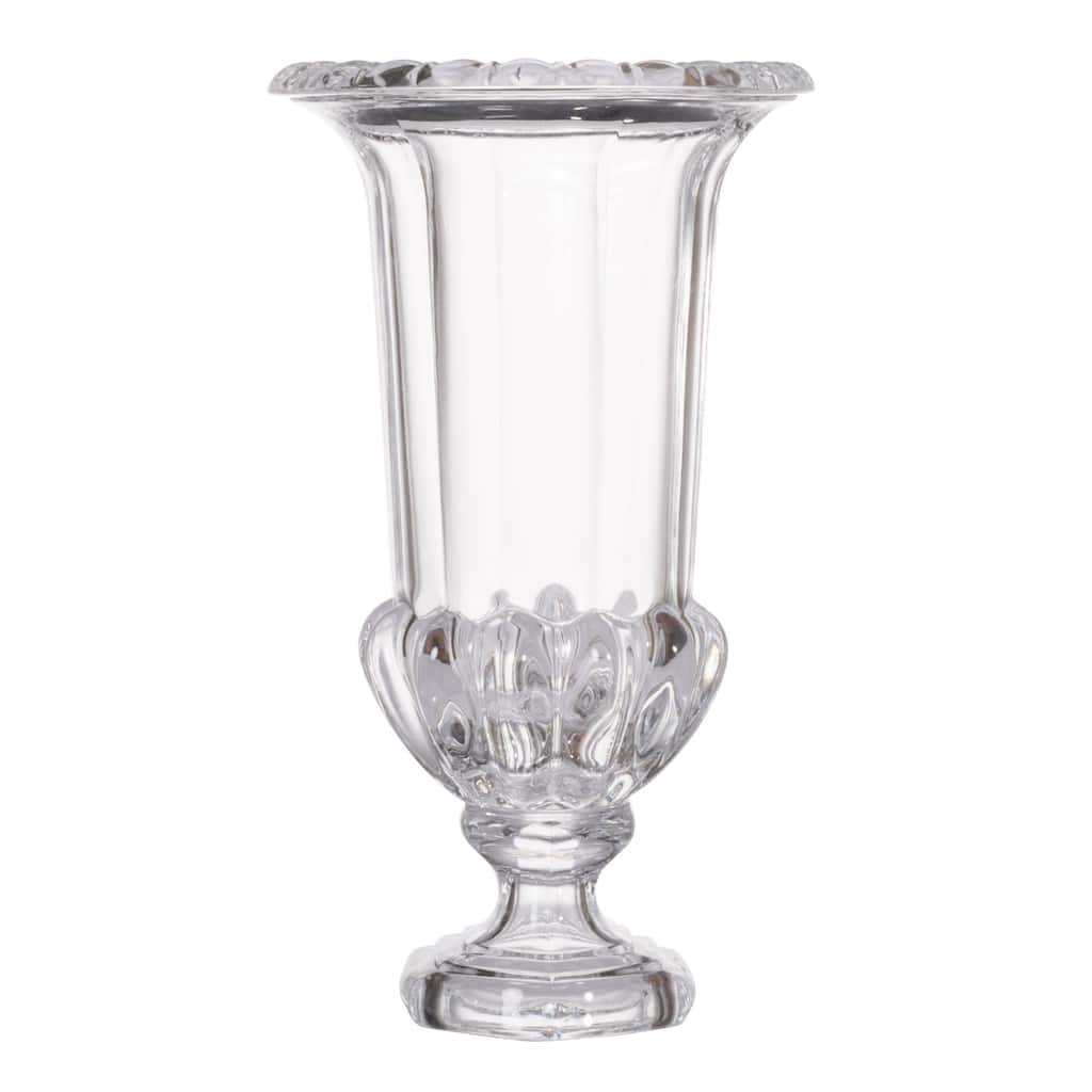 Livie Urn Ornate Glass Vase - 14.75" - Clear