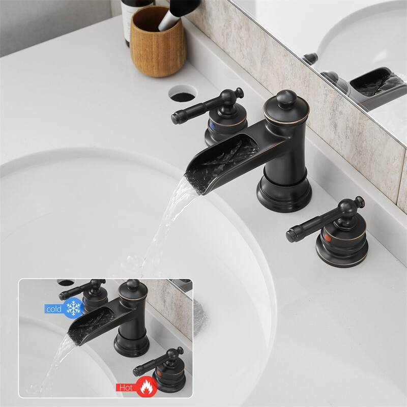Bathroom Faucets for Sink 3 Hole ORB 8 inch Widespread Sink Faucet