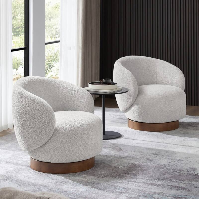 Spruce & Spring Ariel Upholstered Swivel Accent Chair Fabric