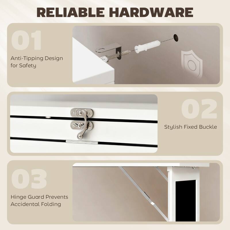 HOMCOM Convertible Folding Desk with Blackboard and Side Shelf Multi-Function Computer Office Workstation