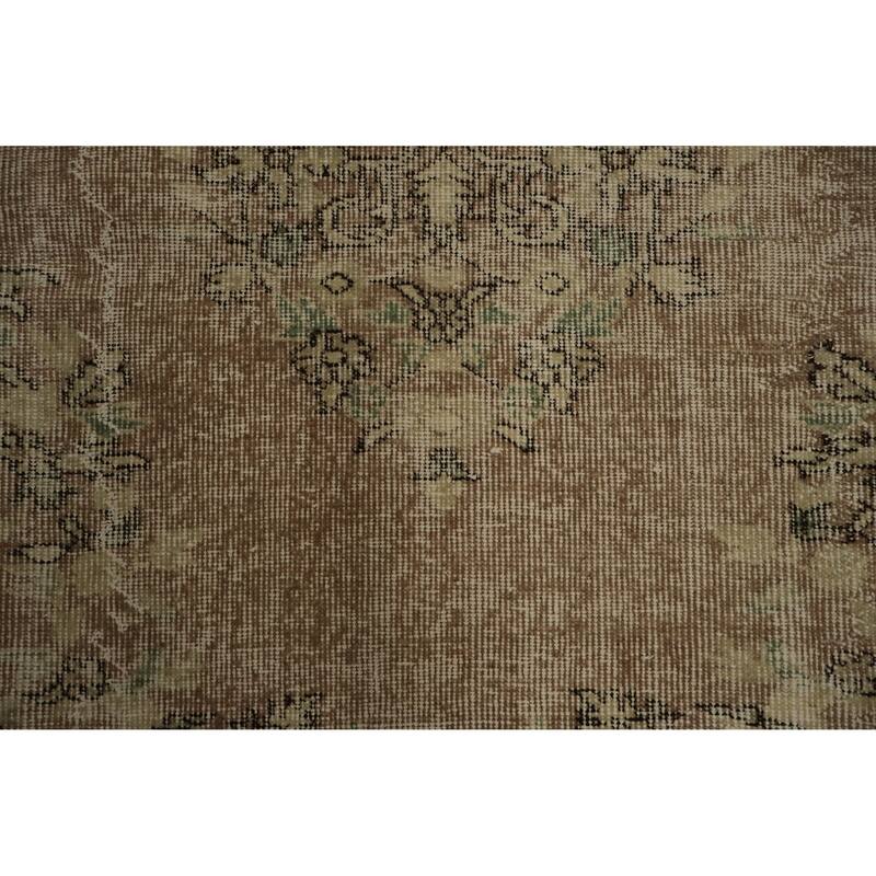 Hand Knotted Oriental 100% Wool Carpet Transitional Medallion Brown Anatolian Area Rug - 8' 8'' X 5' 10''