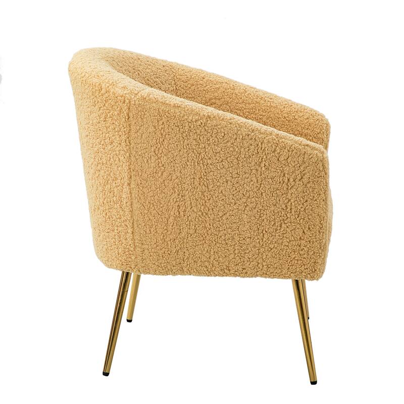 Rovigo Modern Upholstered Living Room Chair Barrel Chair with Metal Legs Set of 2 by HULALA HOME