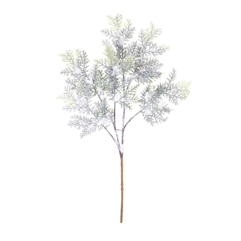 Set of 12 Flocked Cedar Artificial Christmas Branches 21"