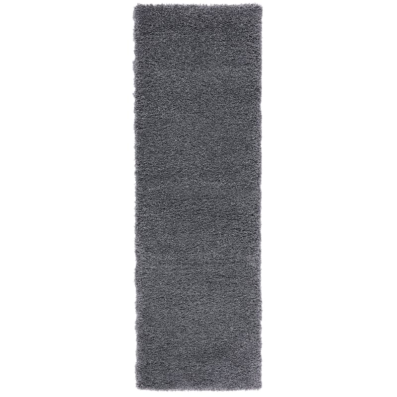 SAFAVIEH Santa Monica Shag Einara 2-inch Thick Area Rug - 2'3" x 11' Runner - Dark Grey - Runner
