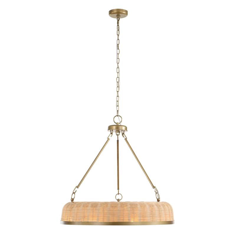 Uttermost Ladakh 9 Light Round Wicker Pendant - 28"W x 28"D x 27"H