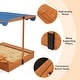 preview thumbnail 9 of 7, 3-in-1 Wooden Sandbox with Canopy Table Bench and Storage Bins Outdoor Playset for Kids - 81" x 49" x 51"