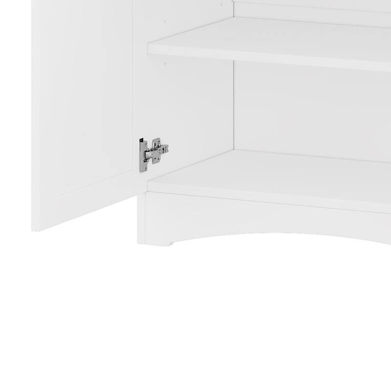 Farmhouse Style TV Stand Versatile Wood Grain Sideboard, for TVs up to 70 Inches with 2 Drawers, for Living Room/Bedroom, White