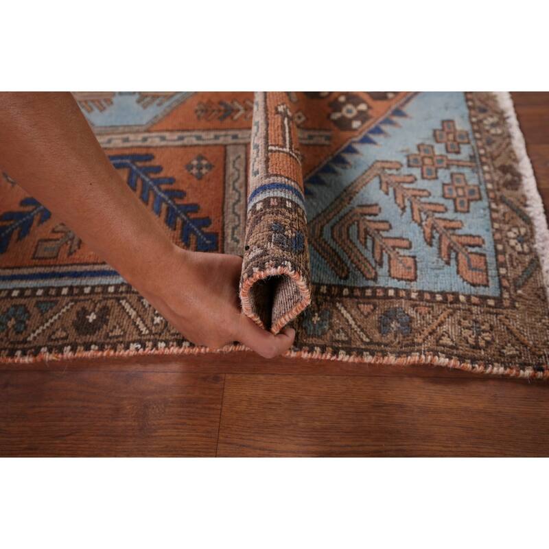 Orange Joshaghan Foyer Rug Handmade Wool Carpet - 3'7" x 5'0"