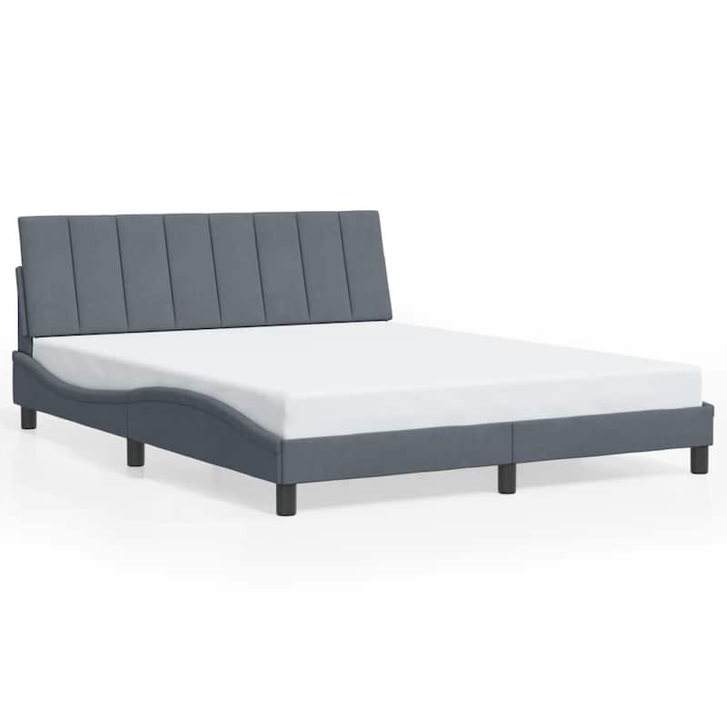 vidaXL Bed Frame with LED Lights Platform Bed Base Bedroom Furniture Velvet