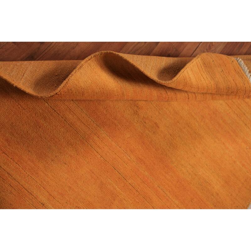 Gabbeh Modern Rug Hand-Knotted Striped Wool Carpet - 3'5" x 4'11"