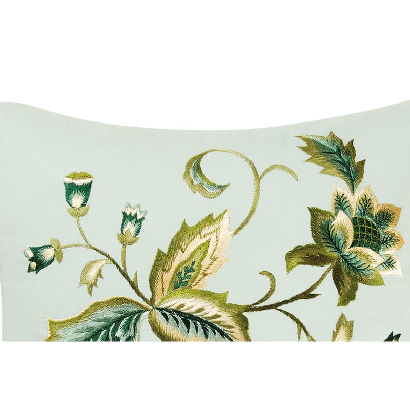 17" x 17" Amelia Blue Embroidered Pillow