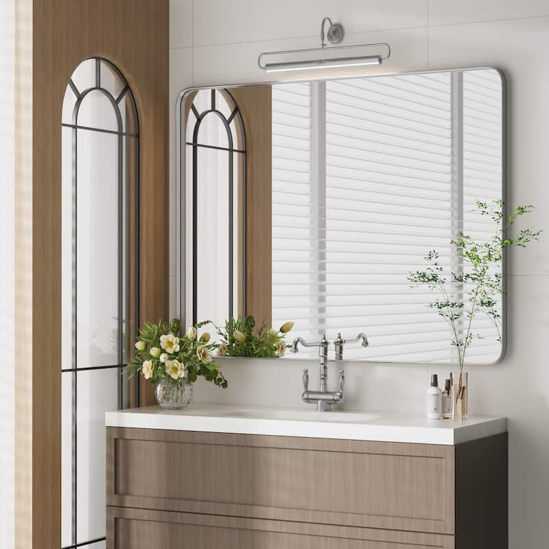 Wall Mirror Vanity Mirror Bathroom Mirror with Round Corner (1 Piece)