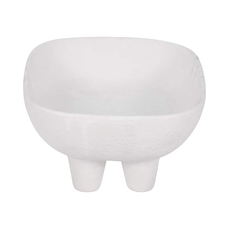 Decorative Ceramic Rounded Rectangle Bowl - Home Decor - 10", White - 10.0"