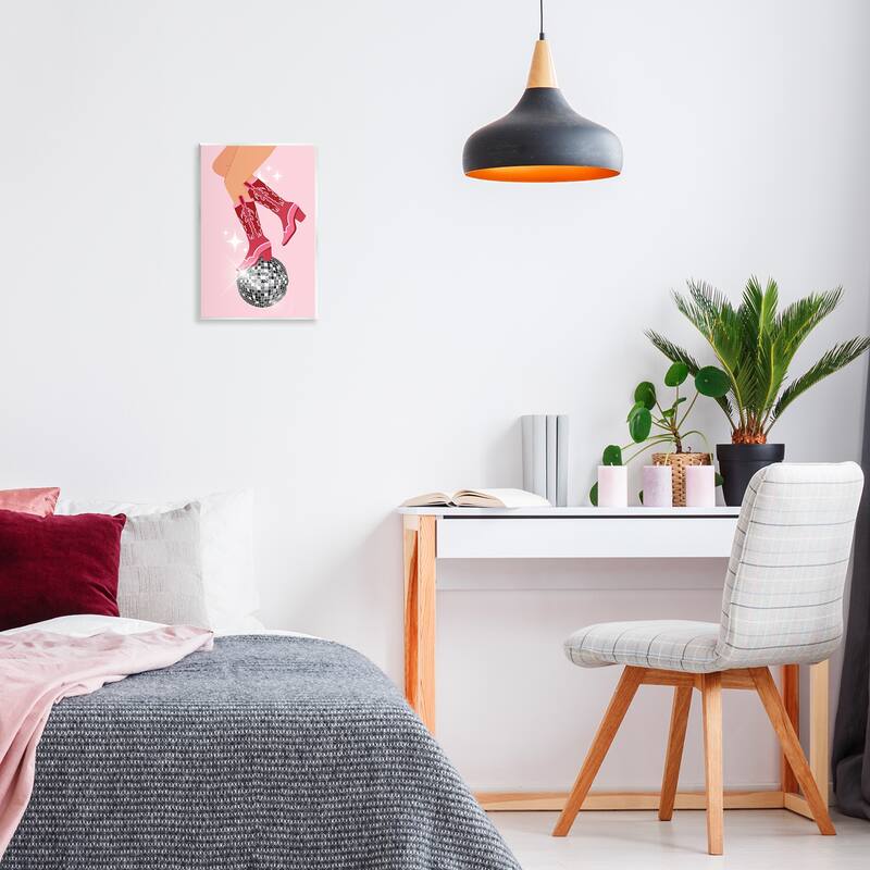 Stupell Balancing Disco Cowgirl Wall Plaque Art Design By LSR Design Studio