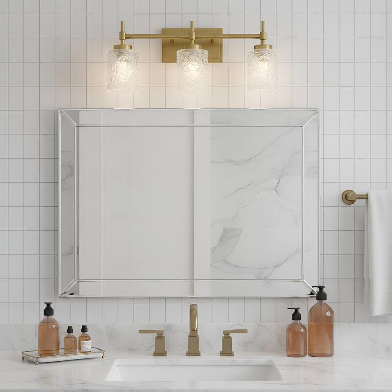 Acroma Dimmable Bathroom Vanity Light with Water Ripple Clear Shade