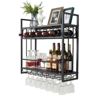 Wall Mounted Wine Rack - 32.76"D x 9.84"W x 21.65"H