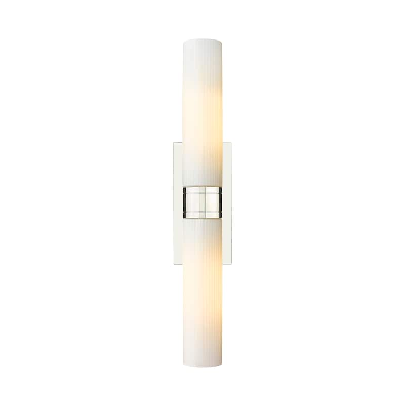 Innovations Lighting 617-2W-3-24 Ballston Urban Vanity Ballston Urban - Polished Nickel / Striped White