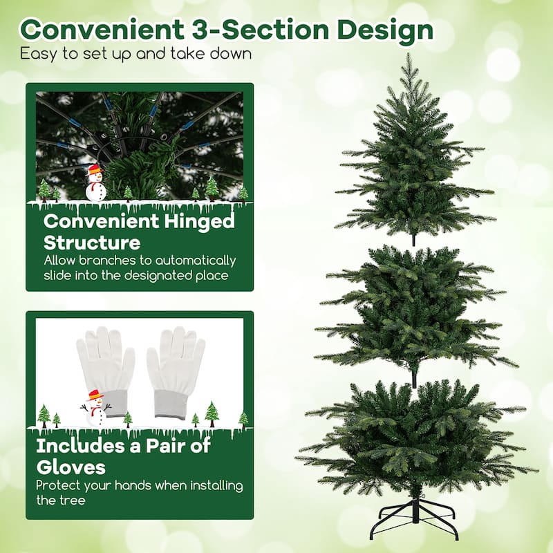 Gymax 6/7.5/9 FT Christmas Tree w/714/1162/1770 Branch Tips