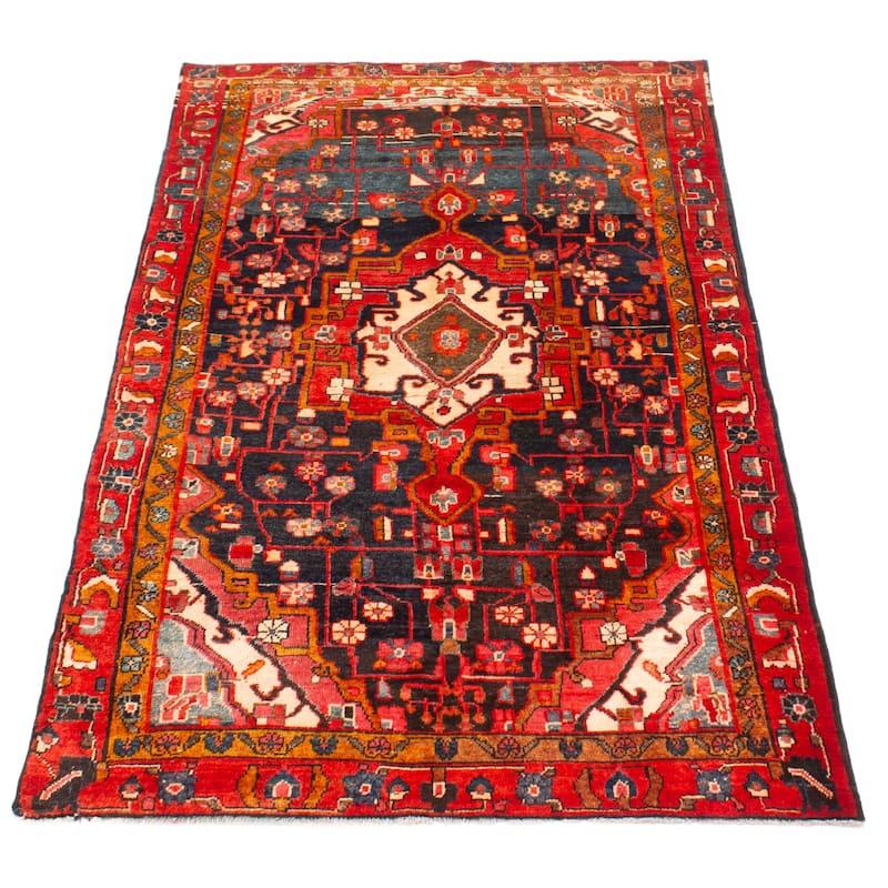 ECARPETGALLERY Hand-knotted Andelz Navy Wool Rug - 4'4 x 7'10