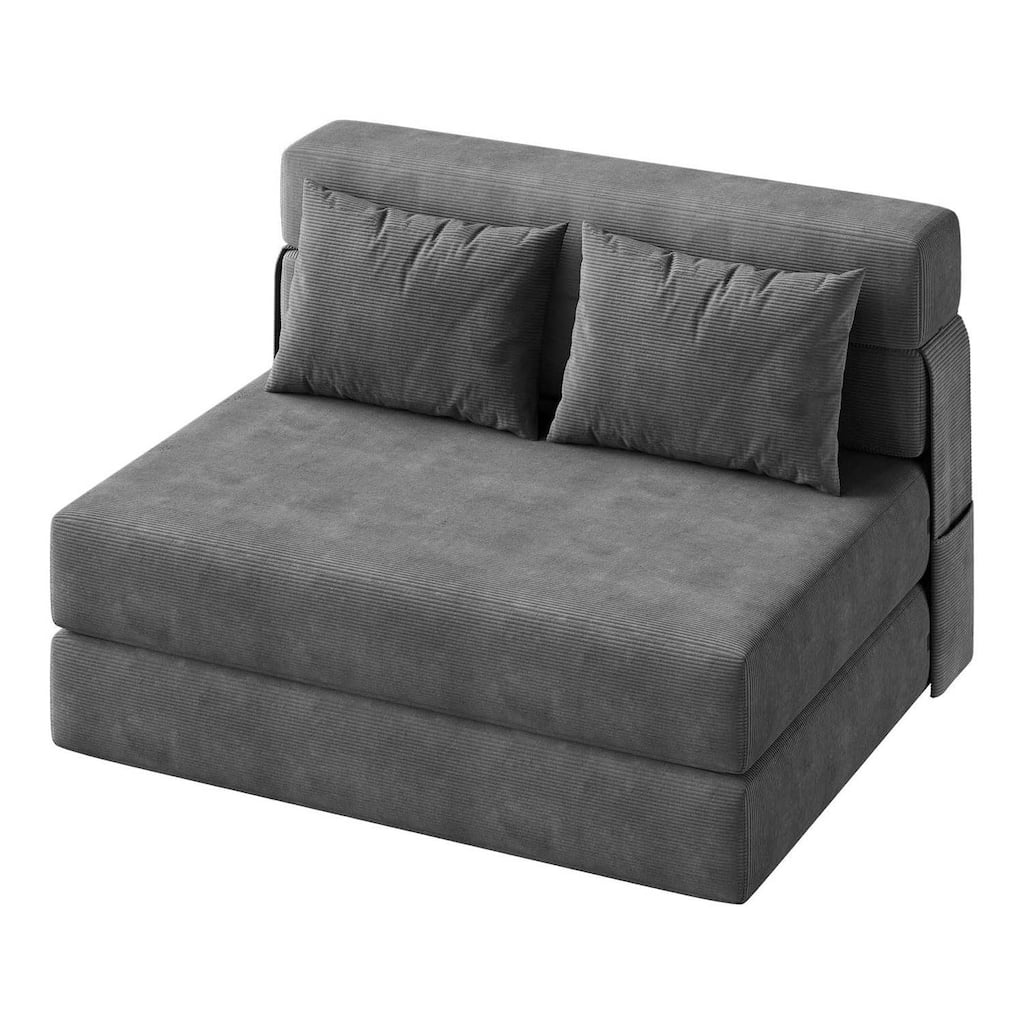 4-in-1 Folding Sofa Bed Chair Bed, Convertible Sleeper with Pillow, Medium