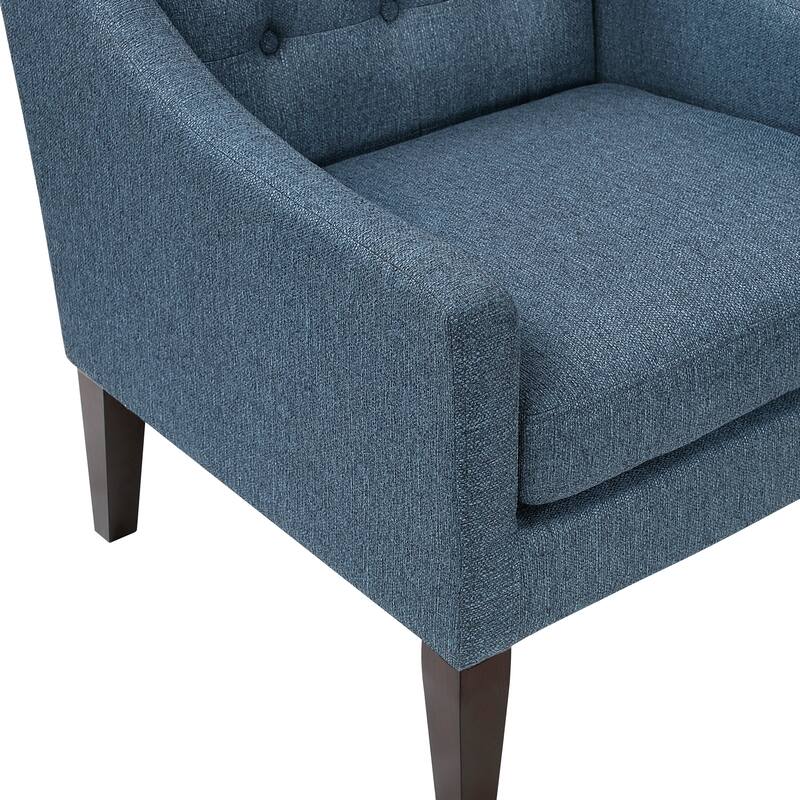 Laertes 26" Textured Fabric Accent Chair - Button-Tufted Chair Back